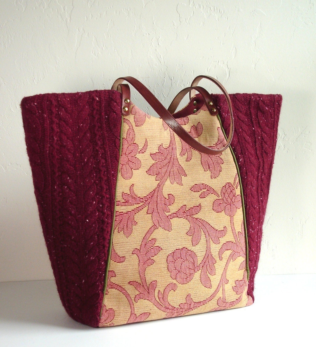 large spring shopper Tote Bag with shoulder strap