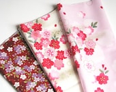 Japanese Fabric Kimono Cherry Blossom Sakura Fat Quarter Set of 3