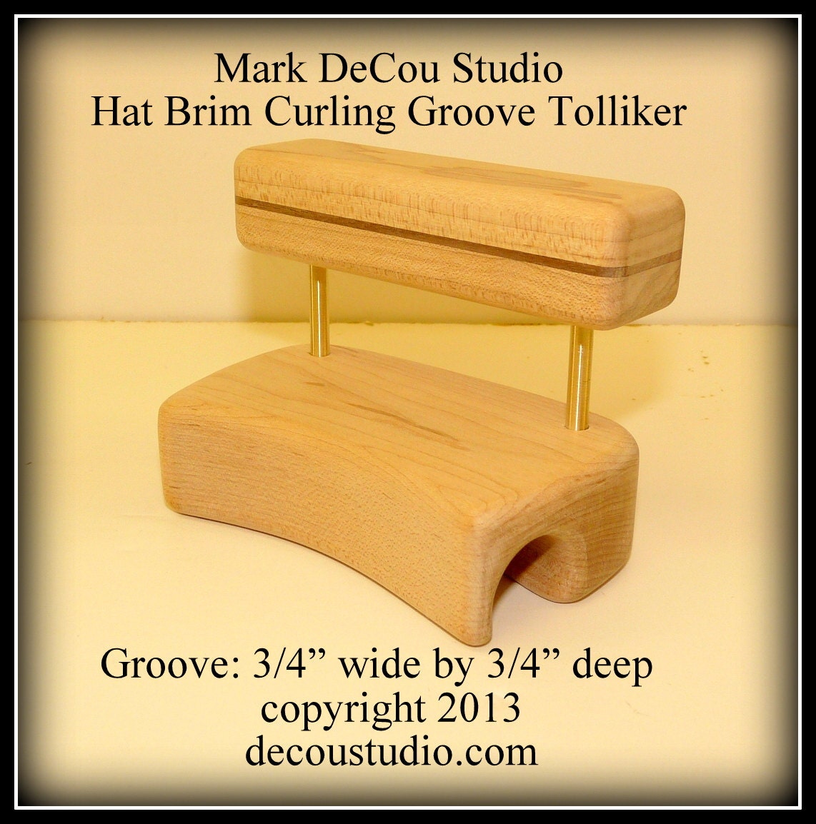 Groove Tolliker Hat Making Tool Pencil Curl Hat Brim Shaper Curler, (0.75 inch wide by 0.75 inch deep) groove foot