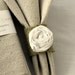 Cloth Napkins and Napkin Rings -12 Cloth Napkins AND 12 Burlap Napkin Rings with White Rolled Rose