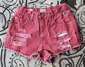 vintage express cutoff denim shorts with studs / high waisted / size 11-12
