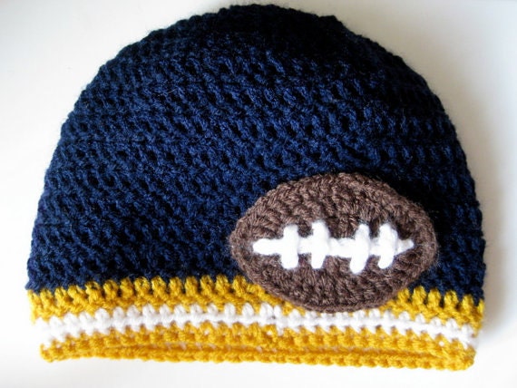 Crochet Baby Hat- Football Team Beanie custom colors custom team featured in UC Berkeley photo prop crochet beanie