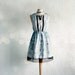 Pale Blue Women's Dress Upcycled Clothing Jet Airplanes Sleeveless Sundress Eco Fashion Ladies Clothes Reconstructed Large 'ROBIN''