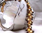 Peridot Jasper and Gunmetal Bracelet