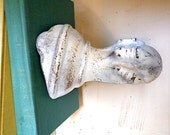 Vintage Bathtub Ball Claw Foot Bookend / White Distressed