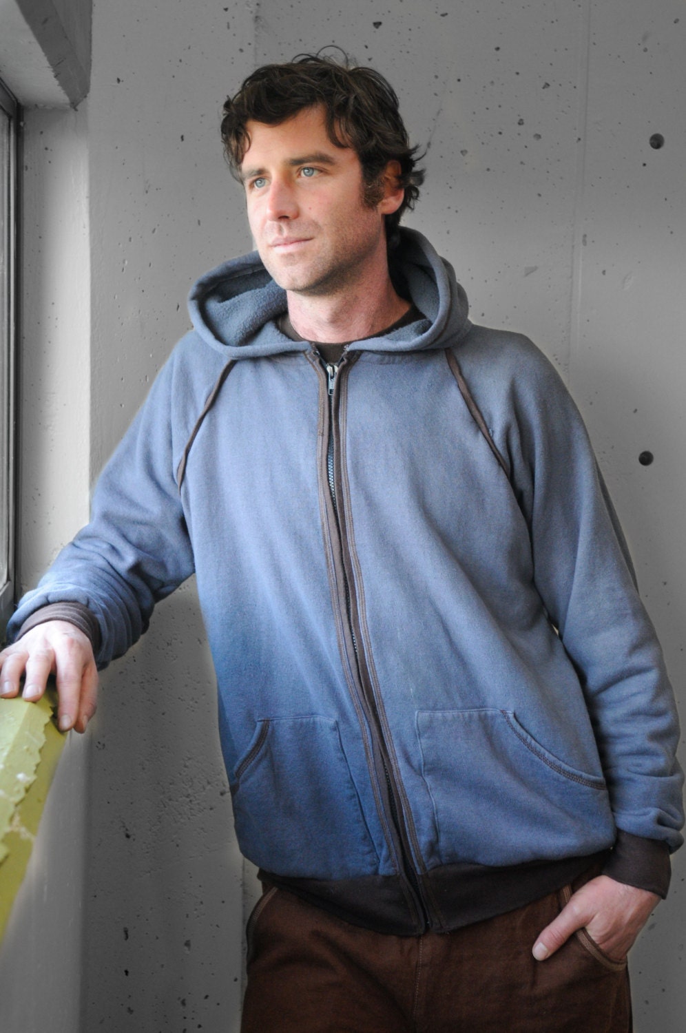 Men's zipper hoodie/ Hemp, Tencel, Organic cotton
