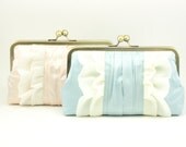 Set of Clutches / Personalized Gift for your Bridesmaids / Bridesmaid Clutch (2 Flutter Clutches : Custom Colour)