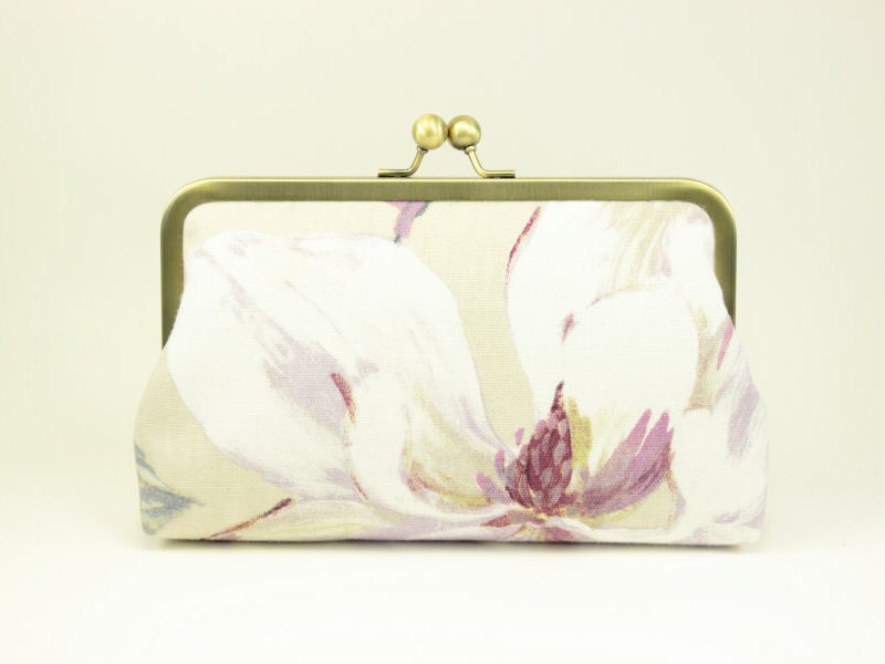 Bridesmaid Clutch / Bridesmaid Gift / Purple Wedding Clutch Purse (Printed Clutch : Mulberry Lilac)