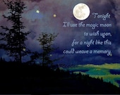 Magic Moon photograph 8x10 fine art print night sky song lyrics mystical wall decor for dreamers