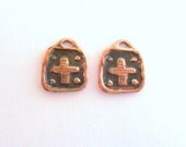 Copper Artisan Little Southwest Cross Charm or Earrings Findings Pair