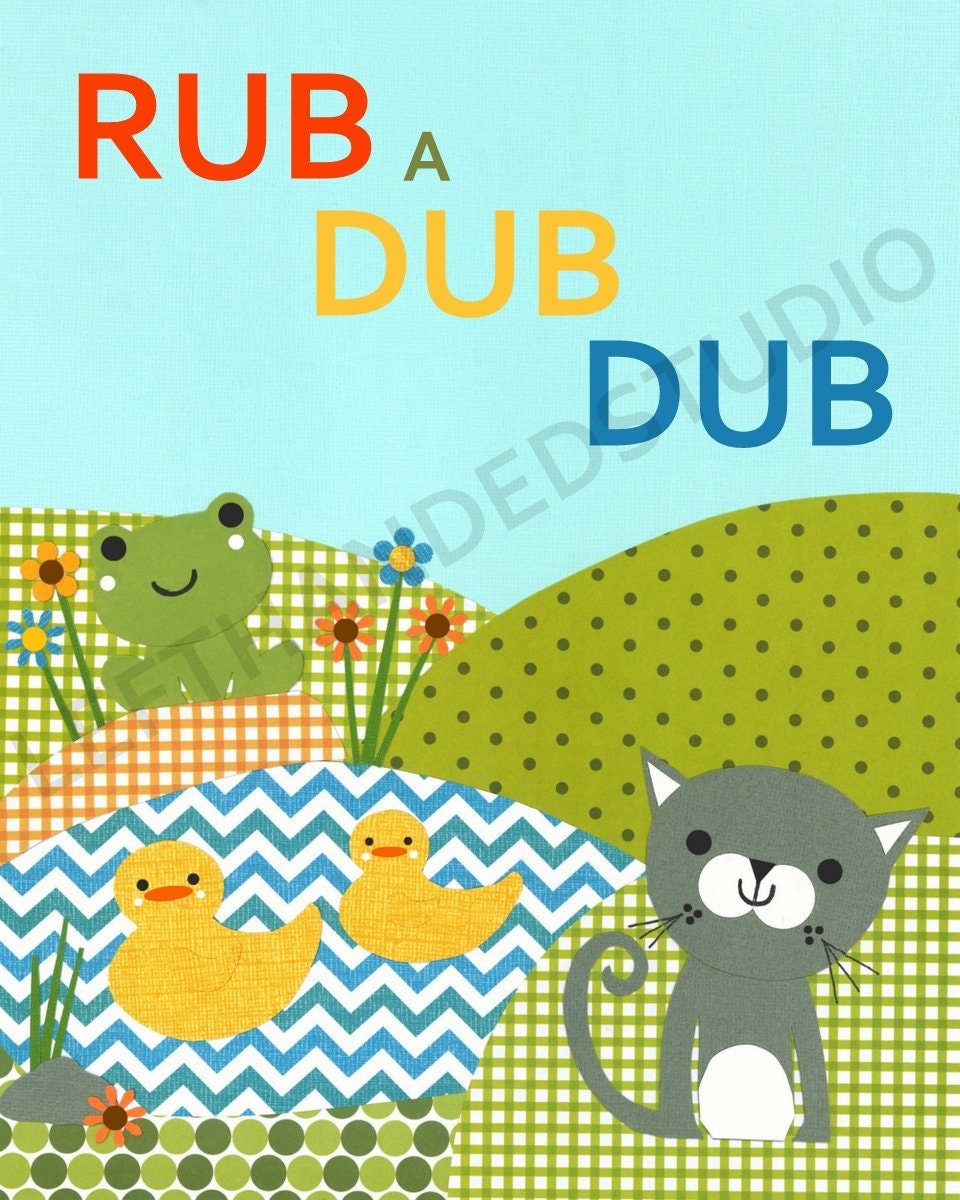 Target Circo ABC Art Print, Frog, Ducks and Cat Print, Children's Art Print, Personalized