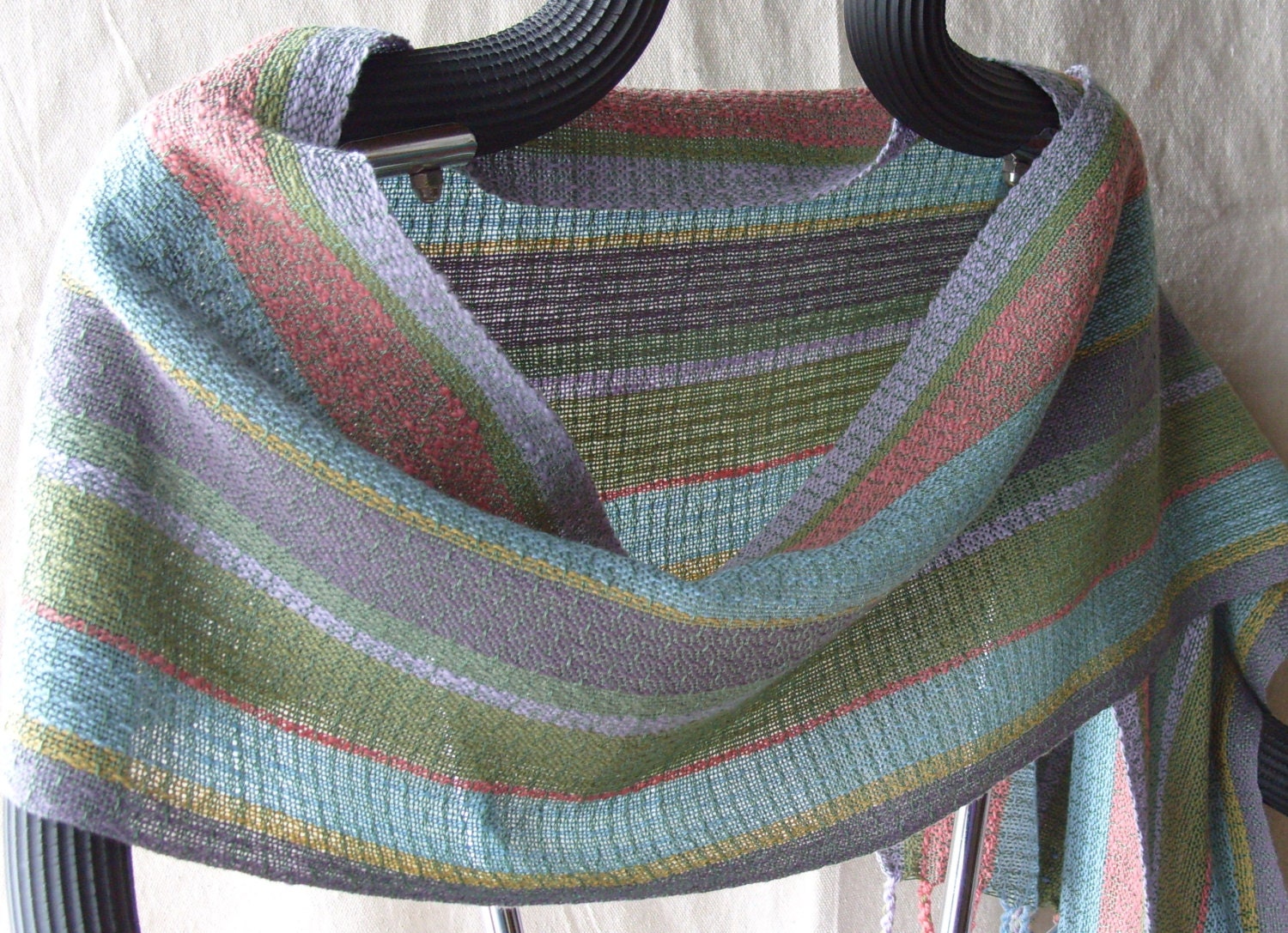 Handwoven Shawl, Woven Scarf, Wrap, Early Dawn...