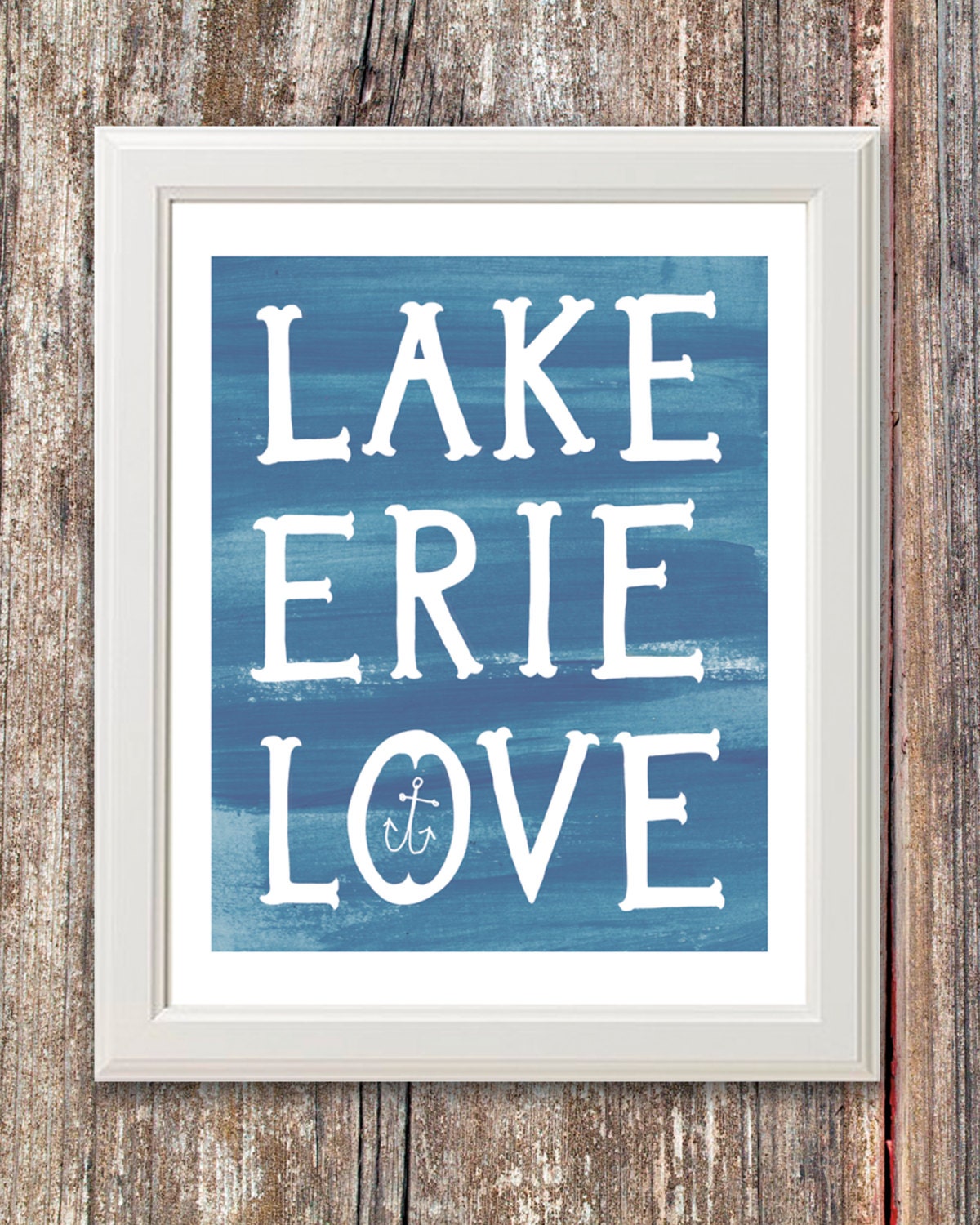 Lake Erie Love Print - Bottle Blue