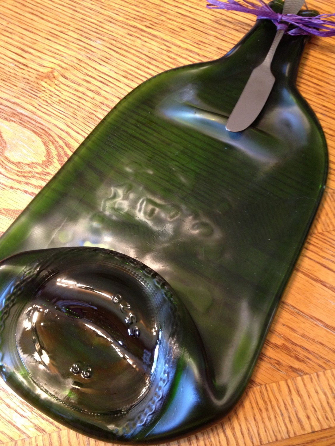 Recycled Wine Bottle Cutting Board Cheese by mlglassdesigns