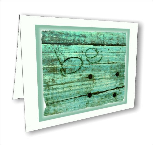 Printable card - fine art BE distressed wood peeling paint, shabby chic rustic photography - downloadable