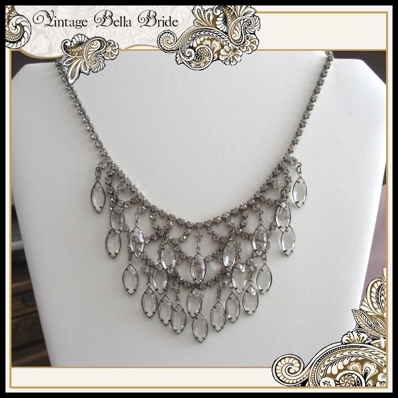 Juliana Bezel Set Crystal and Rhinestone Necklace 1950s
