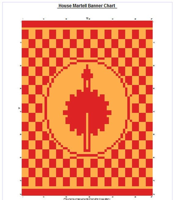 House Martell Banner PDF Chart Pattern by ShylahsBooksAndHooks