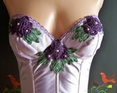 34 B Corset Top Lilac with Flowers
