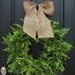 Spring Wreaths, Summer Wreaths, Boxwood, Fern and Burlap Bow for Year Round, Year Round Wreaths, Twoinspireyou, Etsy Wreaths, Mother's Day