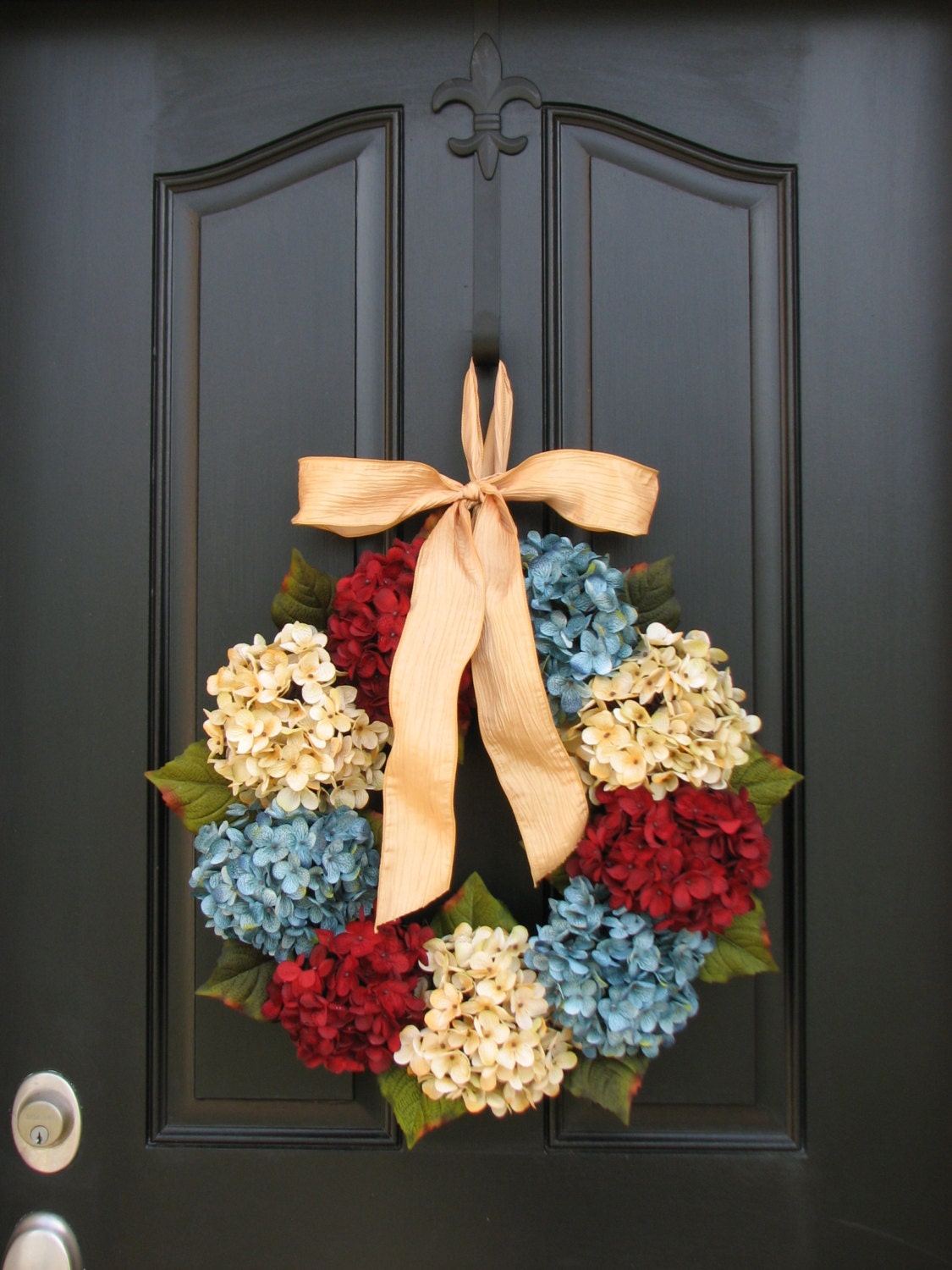 Patriotic Wreath,Memorial Day Wreath,Vintage Inspired Decor,Summer Wreaths,Hydrangeas,July 4th Decorations,Wreath,Etsy Wreaths,Primitive