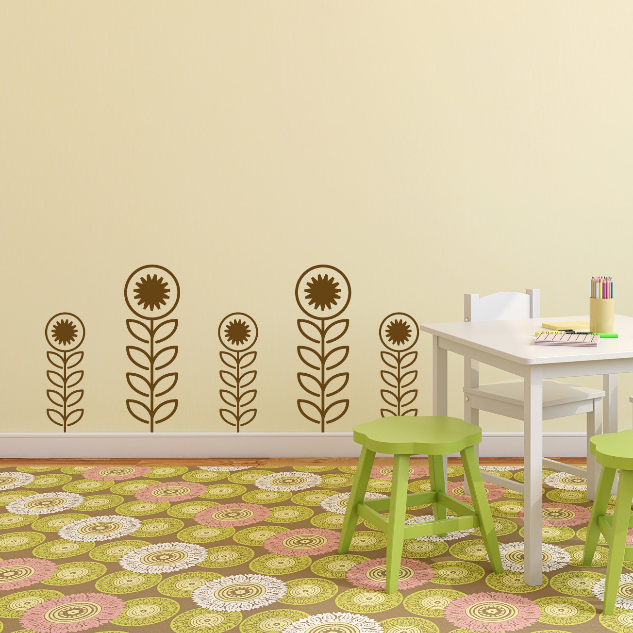 Vinyl Wall Decals, Flower Stalks - 5  Graphics, Wallpaper, Stickers, item 10015