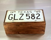 1965 Texas State License Plate Wooden Box