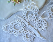 Vintage Tatted Lace Butterfly Appliques Set of 2
