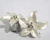 Unique Cream Flower Crystal Plugs 0 00 Gauge 7/16" 8mm 10mm 11mm 0G 00G