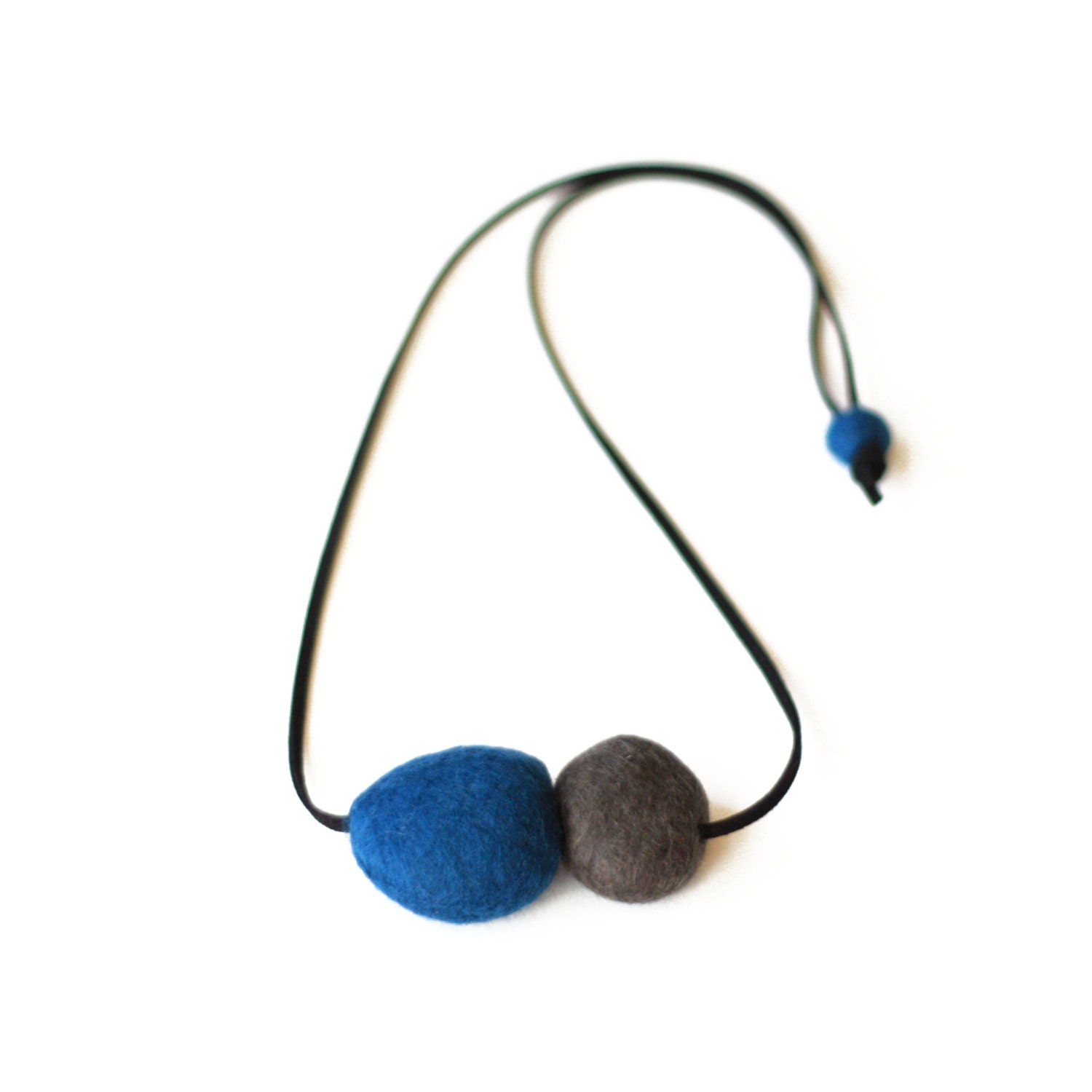 Felted Two Stone Necklace