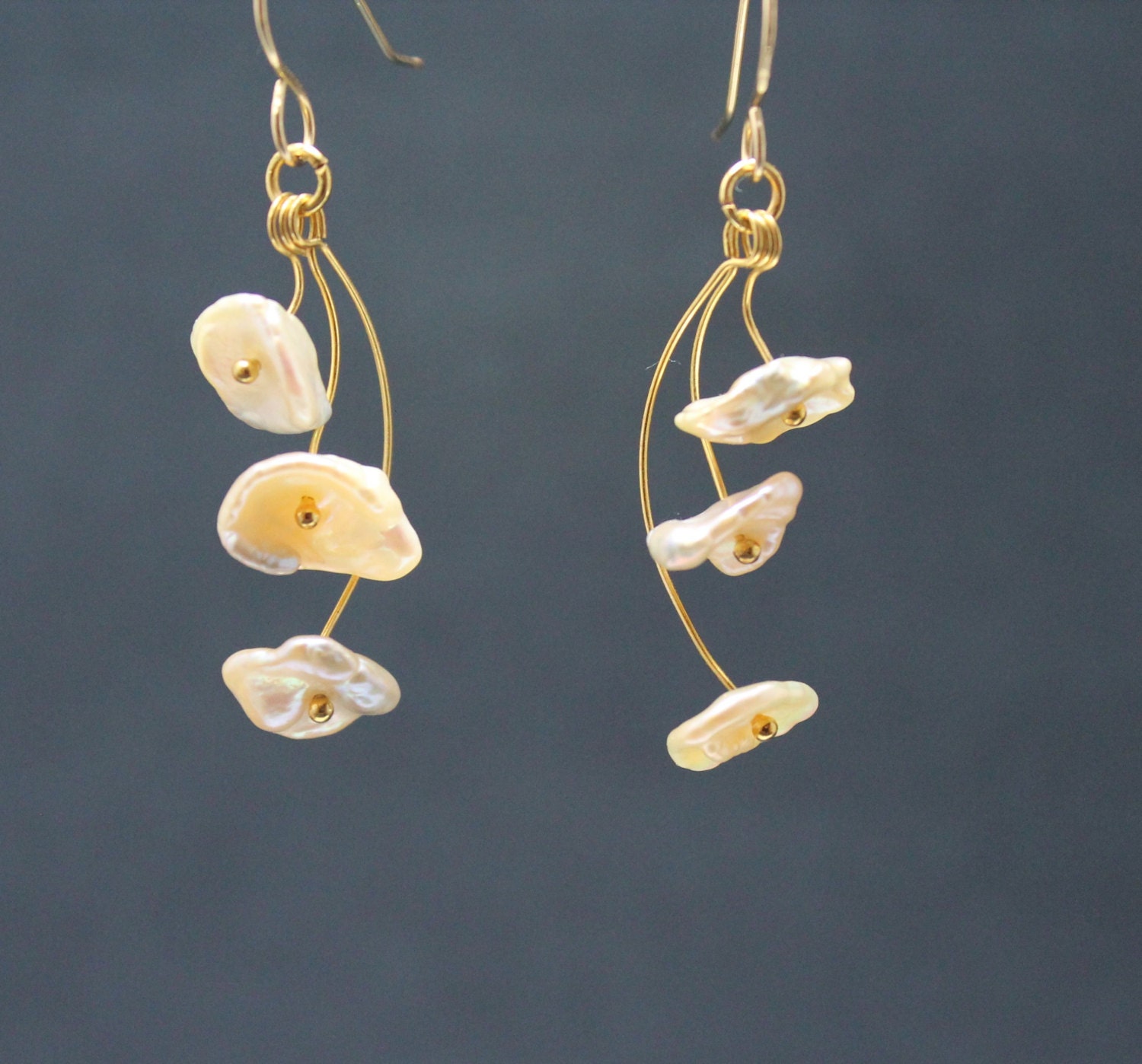 Sunken Treasures- Keshi Pearl Earrings