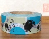 moomin character - washi masking tape - 20mm x 15m - warabi green and sora sky - stinky