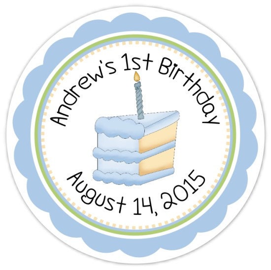Custom First Birthday Labels, 1st Birthday Stickers, Birthday Decoration, Personalized Children Stickers,