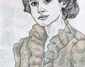She Was Paler Than Her Patterns - 8" x 10" Pen and Ink Print