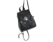 VTG Black Leather Coach Backpack