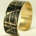 The Raven - Edgar Allan Poe Jewelry - Nevermore - Literary Quote SLIM Brass Cuff Bangle - Black and Gold Bracelet