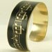 Love Music Slim Cuff - Sheet Music - Black Bracelet in Brass Musical Notes Jewelry