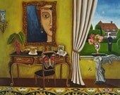 Painting of beauitful Interior-Curious Manor-by Catherine Nolin 16x20
