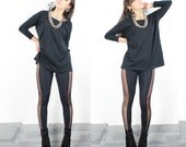 Black on Black SIde Mesh Panel Leggings -  MADE To ORDER
