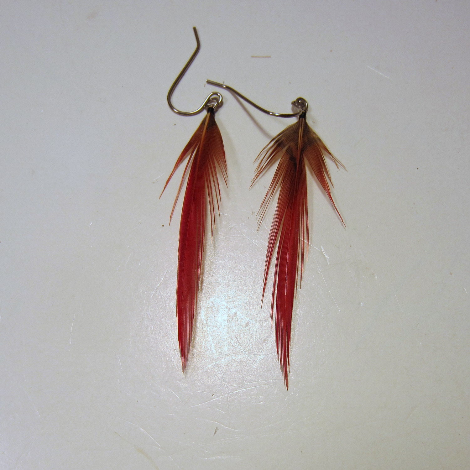 Native style Feather Earrings Natural Pheasant