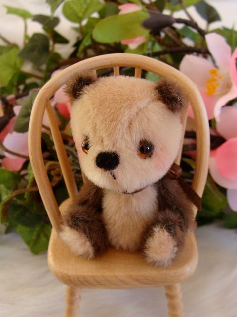 15 % off this weekend ONLY....A tiny artist bear called Cappuccino Miniature Collectable One of a Kind Cute Sweet Girls Gift