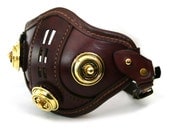 STEAMPUNK LEATHER Mask brown leather polished brass FLTRS Raider design