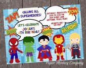 Superhero Birthday Invitation - 1.00 each with envelope Il_170x135