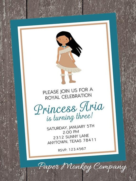 Pocahontas Birthday Invitations Il_570xn