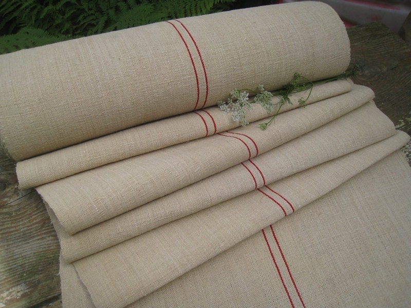 antique BRIGHT RED upholstery fabric tablerunner cushion 14.20y wedding decor holiday feeling