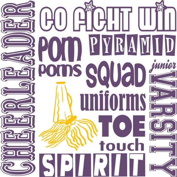 Cheer Subway Art Vinyl Wall Design