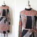 SALE 1960s mod dress / vintage brown and black dress / 60s op art dress