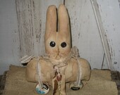 Rabbit Pull Toy,  Bunny, Primitive, Rustic, Primitive, Spring