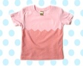 Kid's Tee Shirt, Pink Chevron, Screenprinted, Organic Cotton