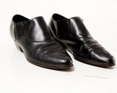 VINTAGE - HAITI 80s Black Ankle Boots Sz 9