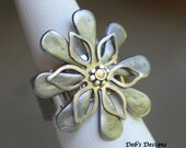 RING aluminum hand formed and stamped ring FLOWER